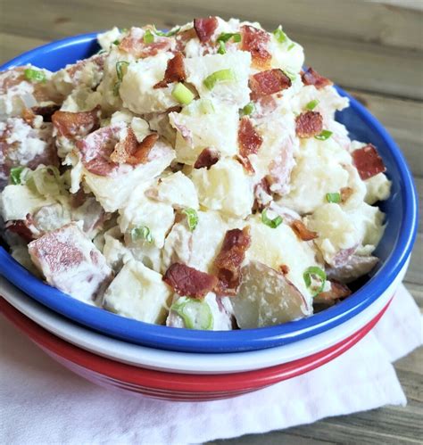 For an easy supper that. Sour Cream and Green Onion Potato Salad with Bacon ...