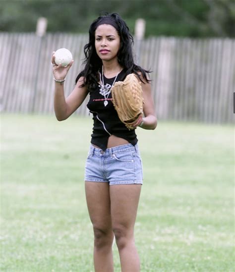 Aaliyah Style Aaliyah Haughton Softball Throwback White Shorts