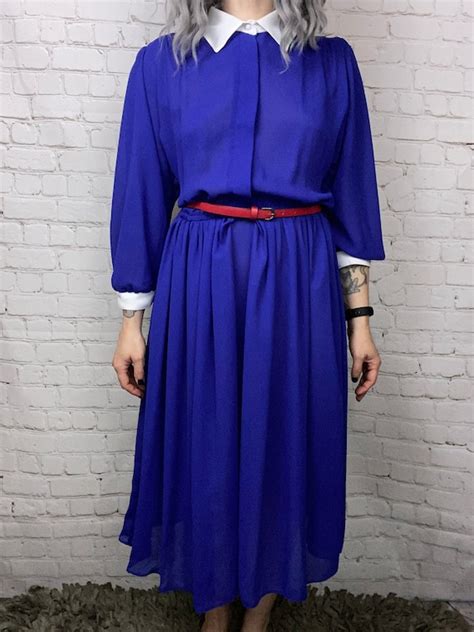 Vintage Bright Blue Sheer Sailor Dress Gem