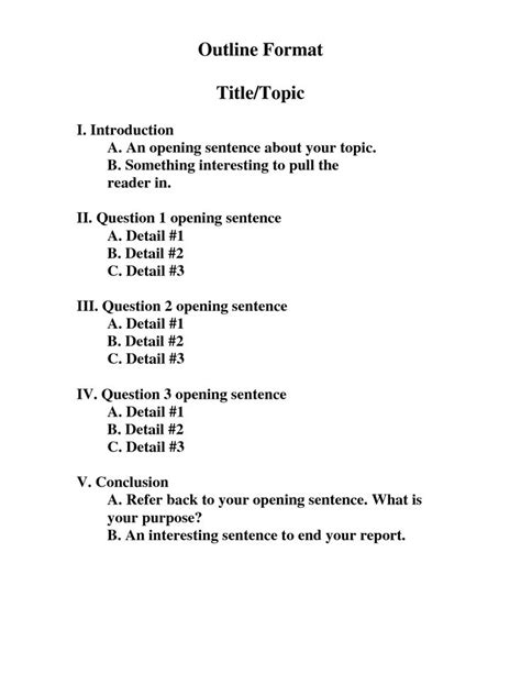 Here are samples outline format in word that you can gain insights from. Mr. Hunt / Language Arts
