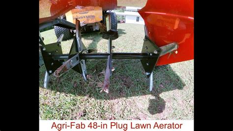 Agri Fab 48 In Plug Lawn Aerator In Action Youtube