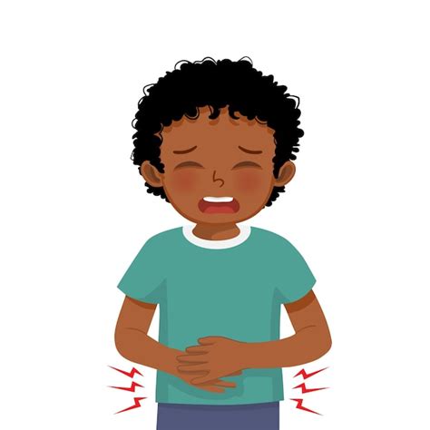 Premium Vector Little African Boy Suffering From Stomachache Diarrhea