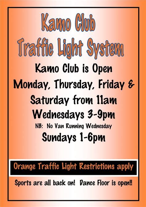Orange Traffic Light Kamo Club