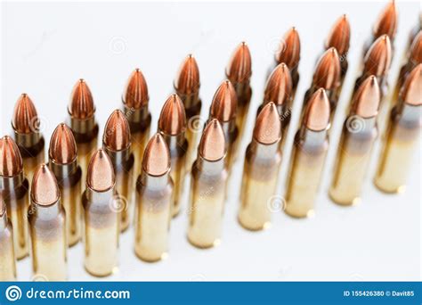 Hunting Cartridges Of Caliber On A White Background 308