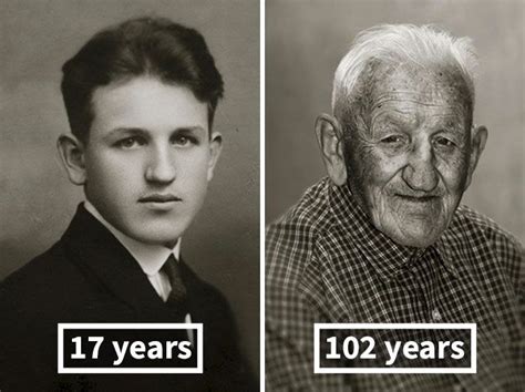 Then And Now Same People Photographed As Young Adults And 100 Year Olds