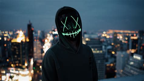 2560x1440 Mask Guy Neon 5k 1440p Resolution Hd 4k Wallpapers Images