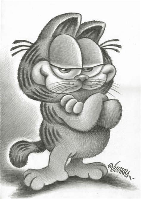 Vizcarra Joan Original Pencil Drawing Garfield Wb Disney