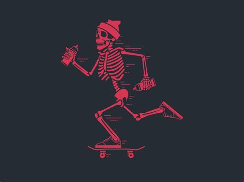 Skeleton Riding Skateboard Skateboard Tattoo Skeleton Art Skate Art