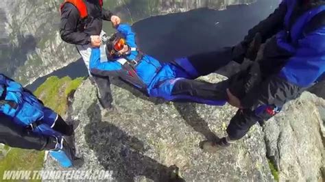 Basejumping In Norway Throwing Blake Burwell Off A Cliff Youtube