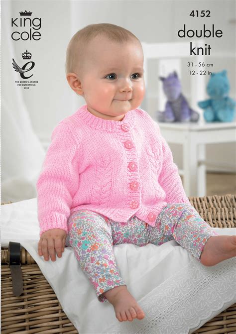 Dk Baby Cardigan Knitting Pattern 4152 King Cole