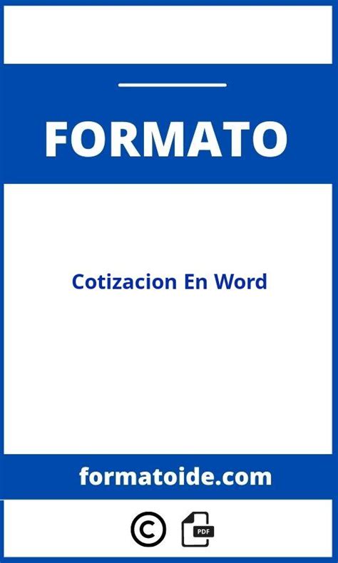 Formato Para Cotizacion En Word PDF WORD Modelo 376 The Best Porn Website
