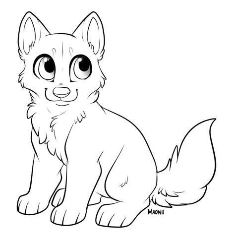 Free Puppy Lineart By Maonii On Deviantart
