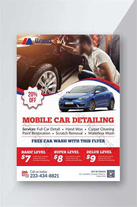 Red A4 Size Car Repair Flyer Template Design Psd Free Download Pikbest