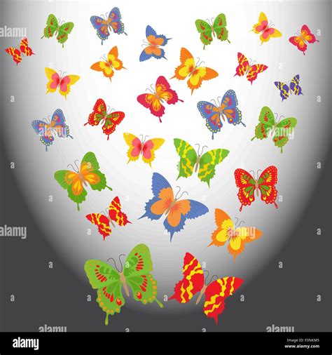 Colorful Animated Butterflies Flying In A Light Space Hand Drawing