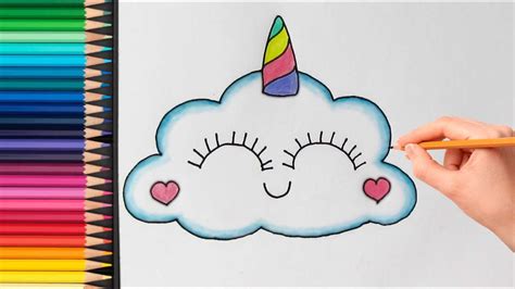 Как нарисовать милое облако единорог How To Draw A Cute Unicorn Cloud