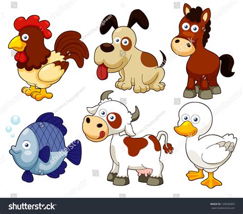 Illustration Farm Animals Cartoon Stock Vector 120628303