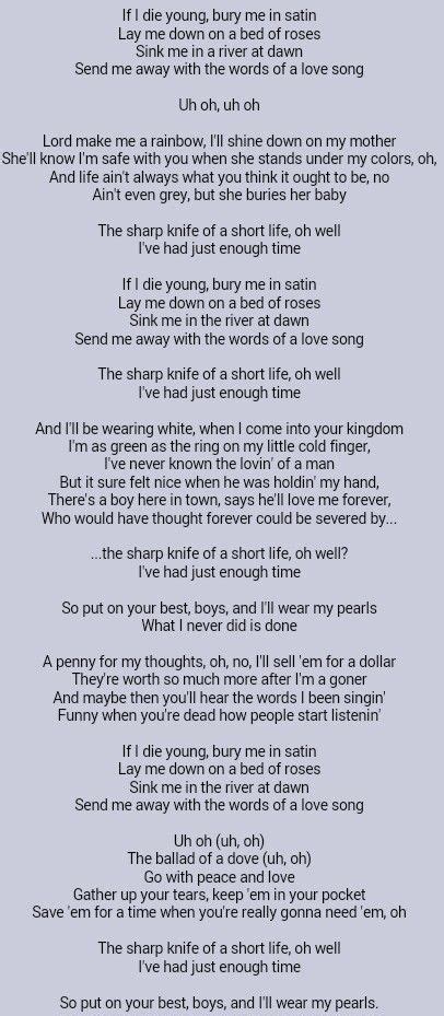 The Band Perry . If I Die Young | Great song lyrics, Country music