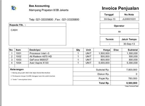 Kreatif Contoh Invoice Faktur Pajak 61 Untuk Ide Desain Invoice Di Post