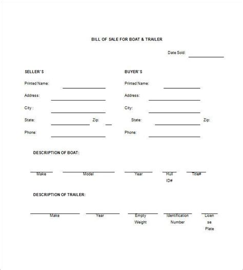 Important items to put into the bill of sale are names and contact information of both buyer and seller, conditions for payment arrangements (if any). Trailer Bill of Sale - 9+ Free Sample, Example, Format ...