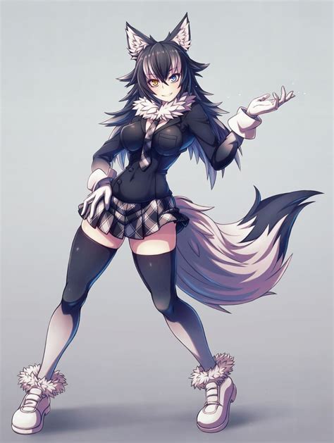 gray wolf by poifuru anime anime wolf girl anime furry anime wolf