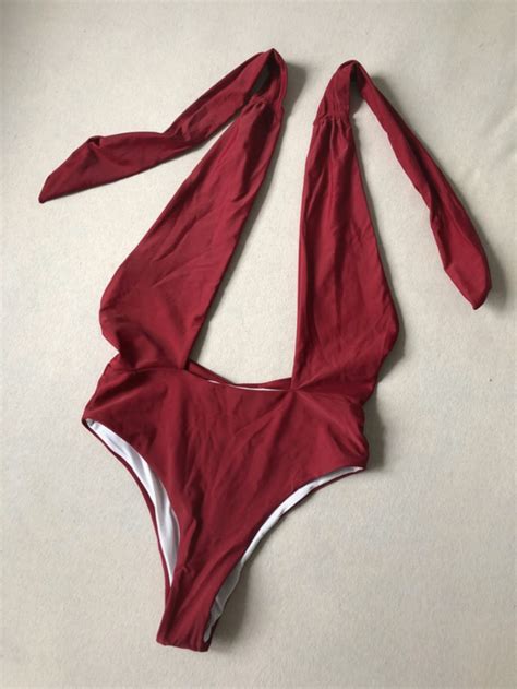 Asos Red Swimsuit Merchino