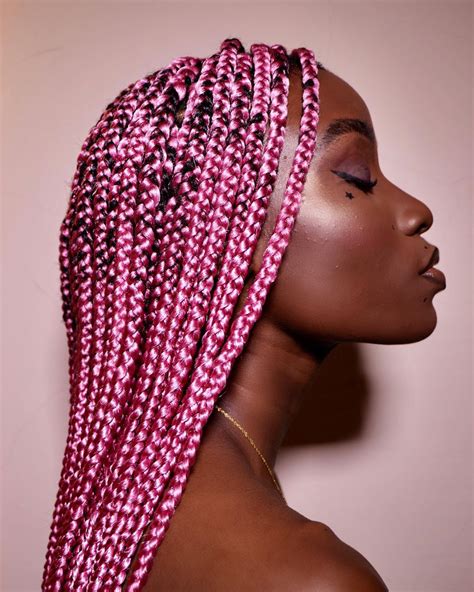 Illxlo💎 Whitneymadueke Pink Box Braids Braiding Hair Colors Jumbo Braiding Hair