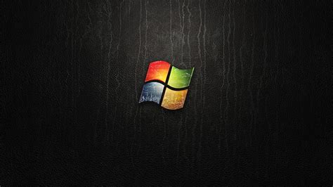 Hd Wallpaper Leather Abstract Black Windows 7 Microsoft Windows Logos