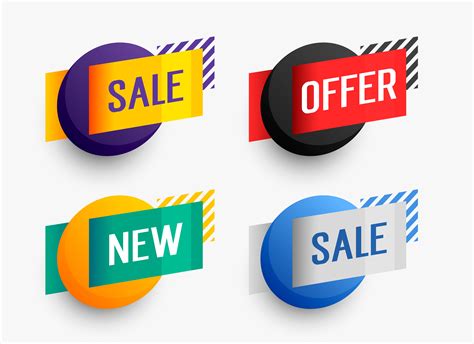 set of colorful sale banner for business promotion - Download Free ...