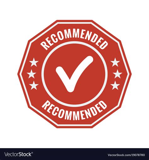 Recommended Red Flat Badge Royalty Free Vector Image