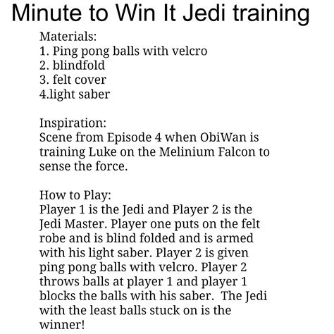 Minute to win it games for a Star Wars party | Star wars party, Star