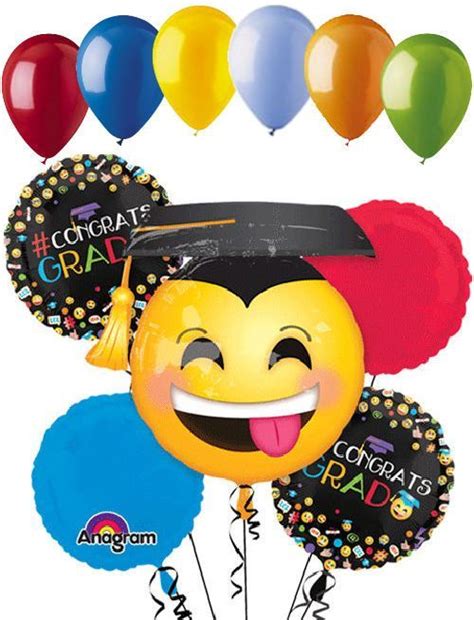 Awesome Emoji Smiley Grad Balloon Bouquet Smileys