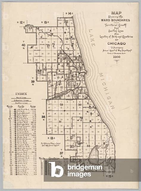 Image Of Map Showing The Ward Boundaries Of Chicago 1900 By American