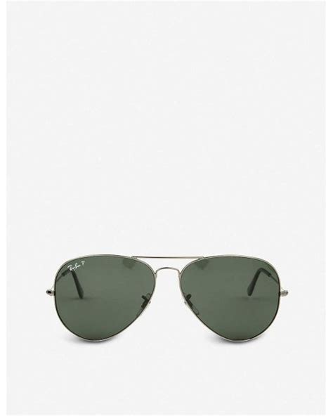 ray ban original aviator metal frame sunglasses rb3025 in green lyst