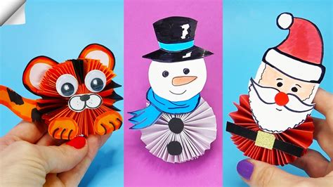 3 Diy Christmas Easy Paper Crafts 5 Minute Crafts Christmas Youtube