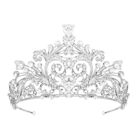 Omygod Large Tiara With Cubic And Crystal Stones H6cm W14cm L