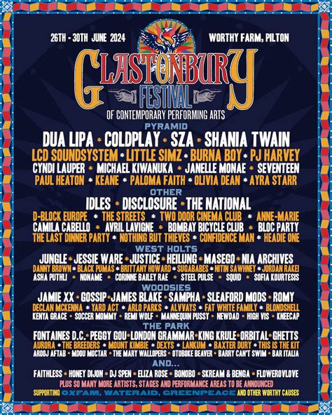 Line Up Glastonbury Festival