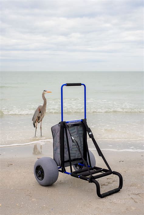 My Beach Cart® No Rust Aluminum Foldable Beach Cart Trolley 12 Inch Big