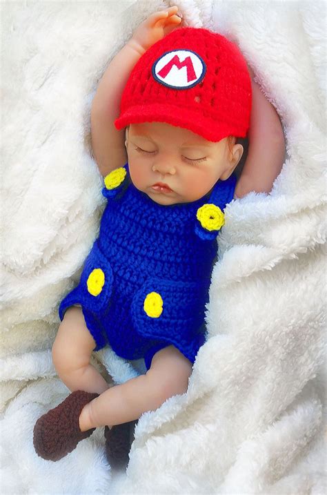 Mario Baby Photo Prop Crochet Diaper Cover Set Baby