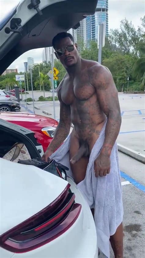 Delicious Black Stud Naked In Public Flashing His Big Hard