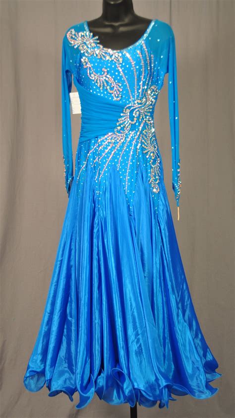 elegant electric blue ballroom dress