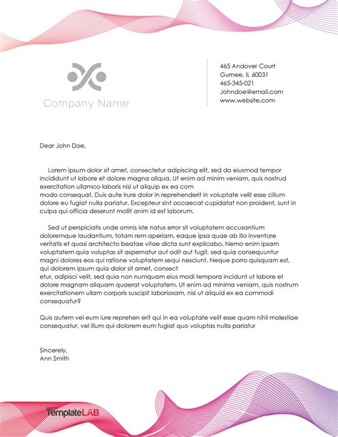 Design And Templates Letterhead Template Word Editable Business