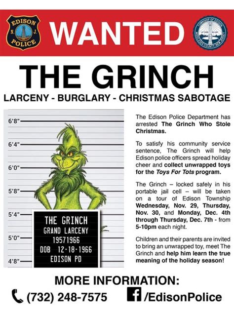 Christmas Grinch Wanted Poster