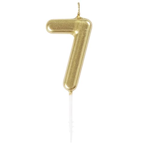 Gold Mini Number 7 Birthday Candle 1ct Party Store Miami Fl Same