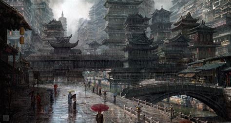 Artstation Ancient City Qiang Zhou Fantasy City Ancient Cities