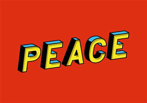 3d Peace Lettering On Red Background Vector Design 2088710 Vector Art