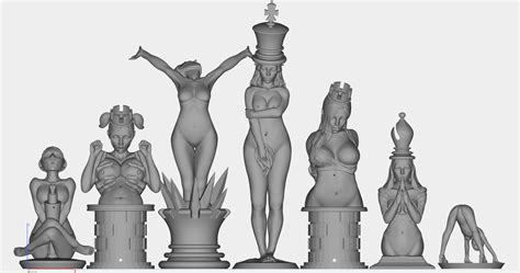 Player Chess Board Nude Chess Set By Am Prints Download Free Stl Model Printables Com