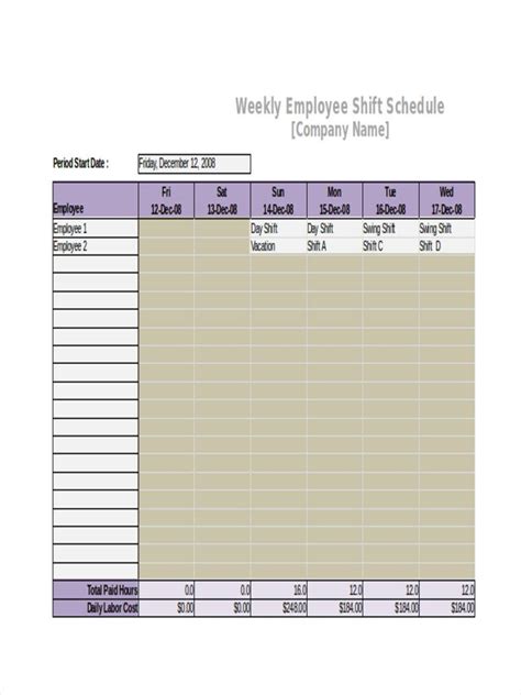 3 Shift Calendar Templates Pdf