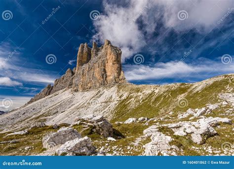 Tre Cime Three Peaks Di Lavaredo Drei Zinnen Stock Photo Image Of