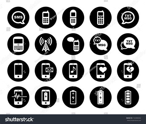 Cell Phone Icon Set Stock Vector Royalty Free 152309342 Shutterstock