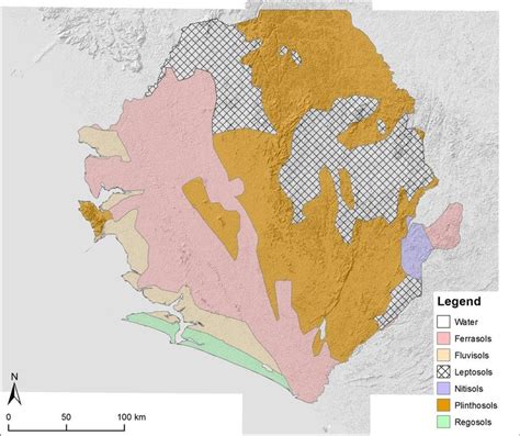 Soil Map Of Sierra Leone Soil Data From Jones Et Al 2013 Topography